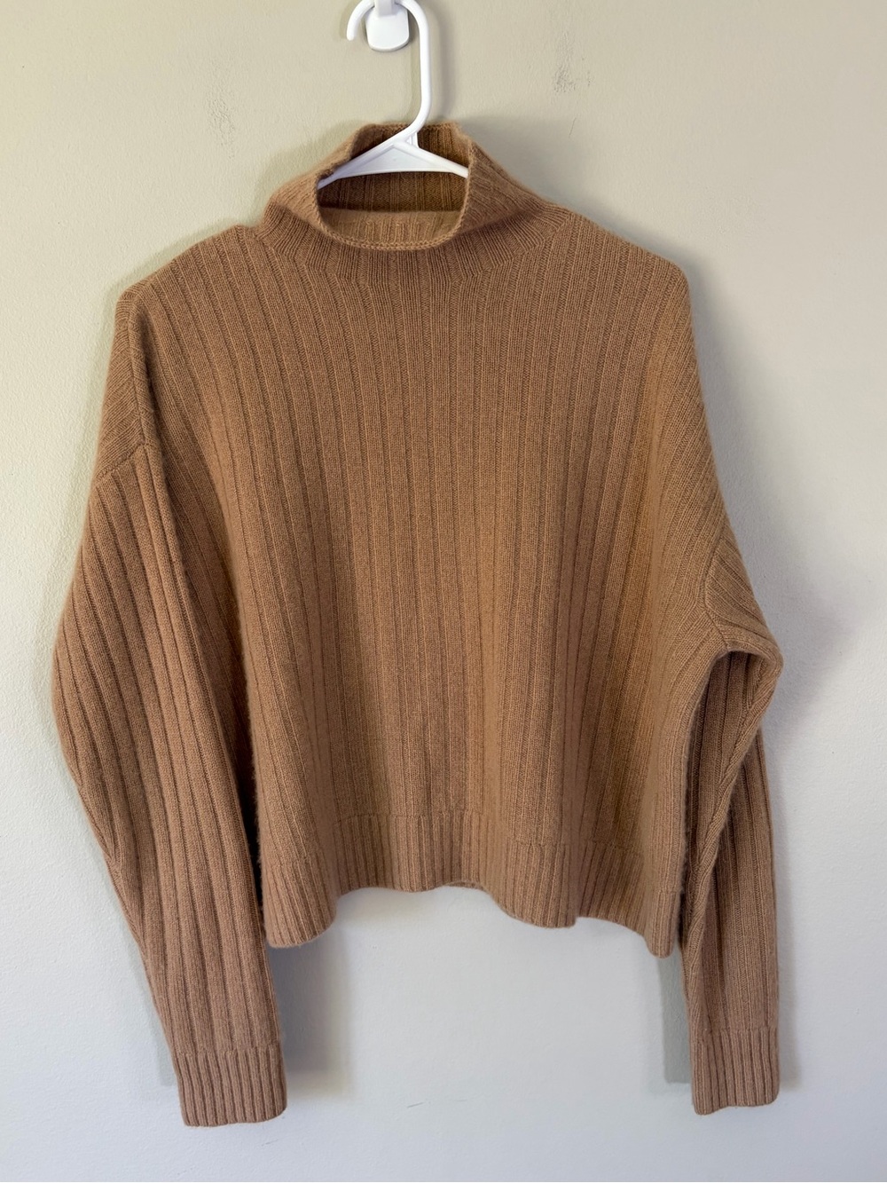 Lauren Ralph Lauren Camel Ribbed Turtleneck Sweater( washable cashmere) - Picture 5 of 8